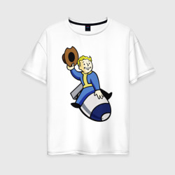 Женская футболка хлопок Oversize Vault boy - bomb rider