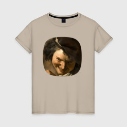 Картина ренессанса - хитрость – Женская футболка хлопок с принтом купить со скидкой в -20%