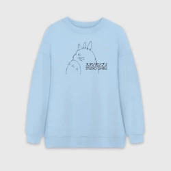 Женский свитшот oversize без начеса хлопок Тоторо Studio Ghibli