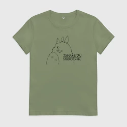 Женская футболка хлопок Тоторо Studio Ghibli