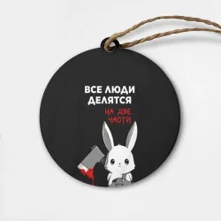 Деревянная игрушка круг Все люди делятся на 2 части