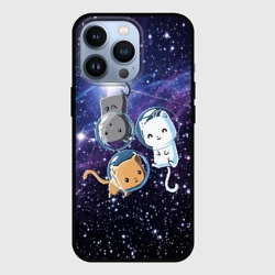 Чехол для iPhone 13 Pro Три котика в открытом космосе