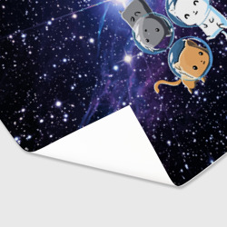 Бумага для упаковки 3D Три котика в открытом космосе - фото 2