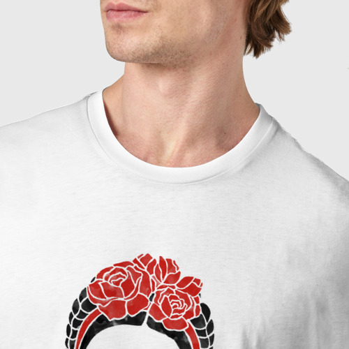 Мужская футболка хлопок Фрида Кало, цвет белый - фото 6