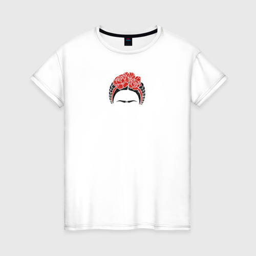Женская футболка из хлопка с принтом Фрида Кало, вид спереди №1