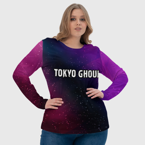 Женский лонгслив 3D с принтом Tokyo Ghoul gradient space, фото #4