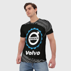 Мужская футболка 3D Volvo в стиле Top Gear со следами шин на фоне - фото 2