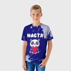 Детская футболка 3D Настя панда с сердечком - фото 2