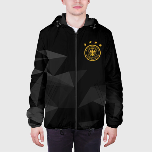 Мужская куртка 3D с принтом Сборная Германии треугольники, вид сбоку #3