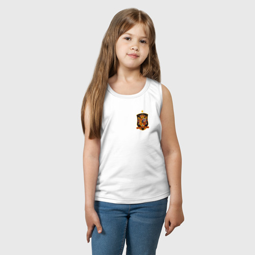 Детская майка хлопок Сборная Испании логотип, цвет белый - фото 3