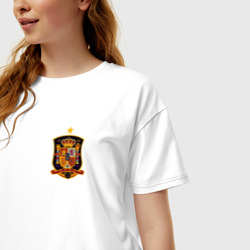Женская футболка хлопок Oversize Сборная Испании логотип - фото 2
