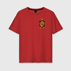 Женская футболка хлопок Oversize Сборная Испании логотип