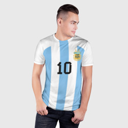 Мужская футболка 3D Slim Месси Аргентина ЧМ 2022 - фото 2