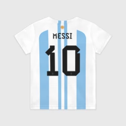 Детская футболка 3D Месси Аргентина ЧМ 2022