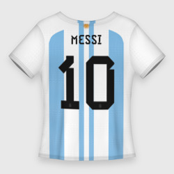 Приталенная футболка 3D Месси Аргентина ЧМ 2022 (Женская)