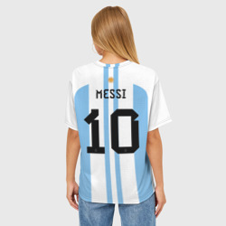 Женская футболка oversize 3D Месси Аргентина ЧМ 2022 - фото 2