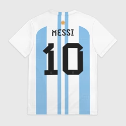 Мужская футболка 3D Месси Аргентина ЧМ 2022