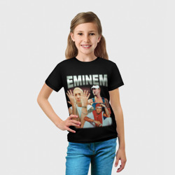 Футболка с принтом Eminem Slim Shady для ребенка, вид на модели спереди №3. Цвет основы: белый