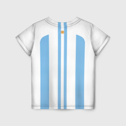 Футболка с принтом Сборная Аргентины ЧМ 2022 для мужчины, вид сзади №1. Цвет основы: белый