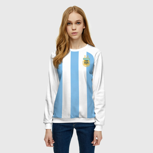 Женский свитшот 3D Сборная Аргентины ЧМ 2022, цвет 3D печать - фото 3