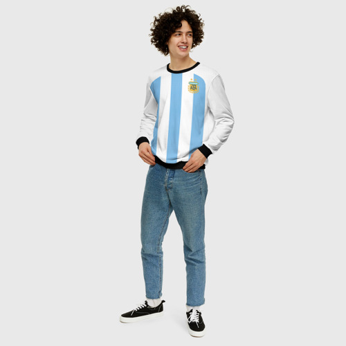 Мужской свитшот 3D Сборная Аргентины ЧМ 2022, цвет черный - фото 5