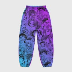 Женские джоггеры оверсайз 3D Ахегао красивый неон