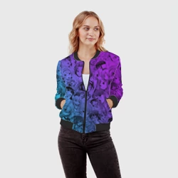 Женский бомбер 3D Ахегао красивый неон - фото 2