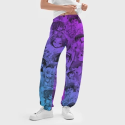 Женские джоггеры оверсайз 3D Ахегао красивый неон - фото 2