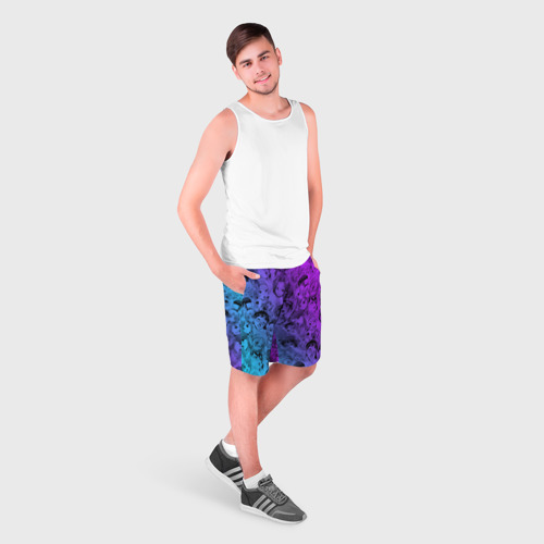 Мужские шорты 3D Ахегао красивый неон, цвет 3D печать - фото 3