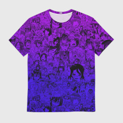 Мужская футболка 3D Ахегао яркий градиент