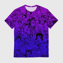 Мужская футболка 3D Ахегао яркий градиент