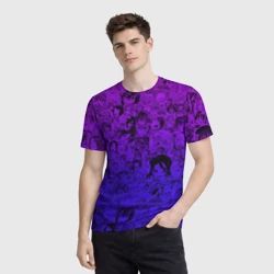 Мужская футболка 3D Ахегао яркий градиент - фото 2