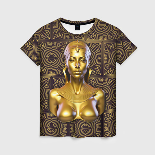 Женская футболка 3D Золотой бюст египетской принцессы, цвет 3D печать