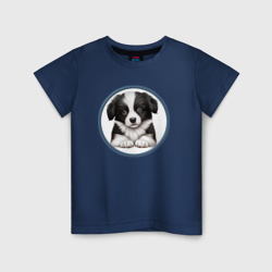 Щенок бордер-колли – Детская футболка хлопок с принтом купить со скидкой в -20%