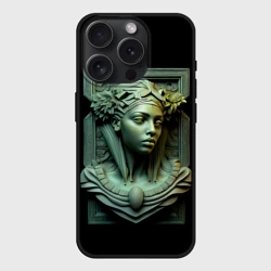 Чехол силиконовый для Apple iPhone 15 Pro Мax матовый Нейросеть - барельеф античной девушки