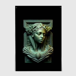 Постер Нейросеть - барельеф античной девушки