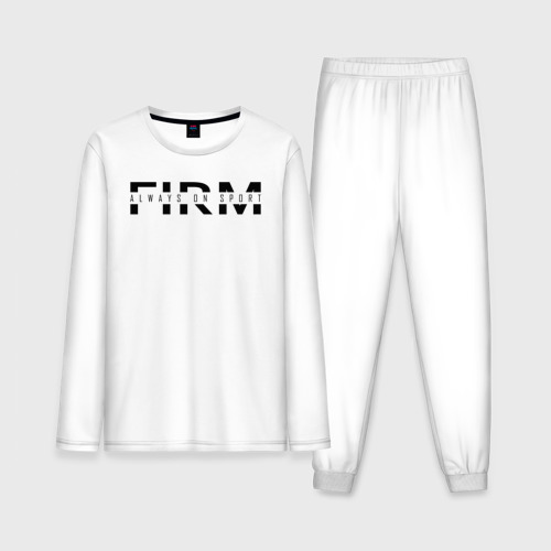Мужская пижама с лонгсливом хлопок Firm - Always in sports, цвет белый