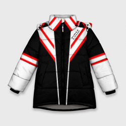 Зимняя куртка для девочек 3D Firm черная с белым углом