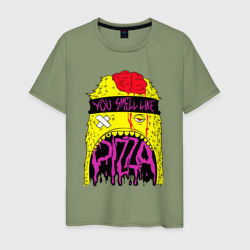 Ты пахнешь пиццей – Мужская футболка хлопок с принтом купить со скидкой в -20%