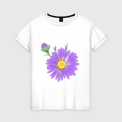 Фиолетовый цветок – Женская футболка хлопок с принтом купить со скидкой в -20%