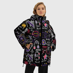 Женская зимняя куртка Oversize Шпаргалка по физике на доске - фото 2