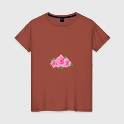 Букет роз – Женская футболка хлопок с принтом купить со скидкой в -20%
