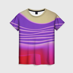 Волнообразные листы разных цветов – Женская футболка 3D с принтом купить со скидкой в -23%