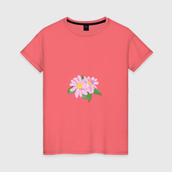 Букет маргариток – Женская футболка хлопок с принтом купить со скидкой в -20%