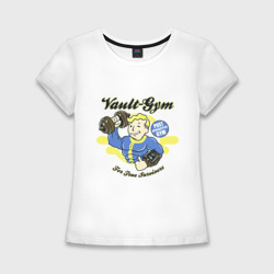 Женская футболка хлопок Slim Vault gym - for true survivors