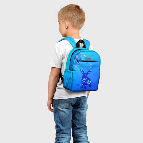 Детский рюкзак 3D Синий кролик и снежинки - фото 3