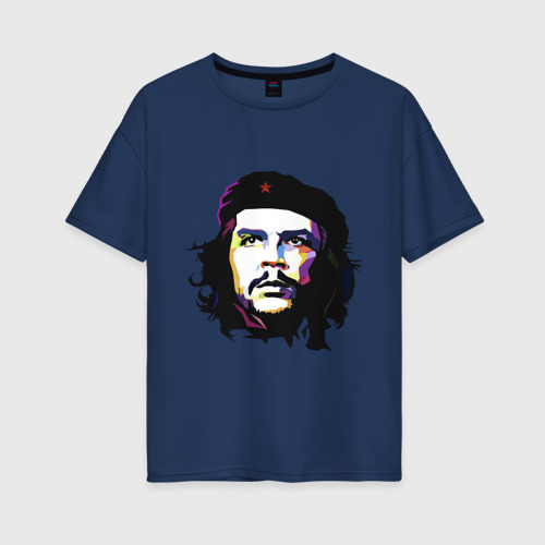 Женская футболка хлопок Oversize с принтом Coloured Che, вид спереди #2