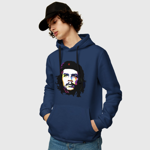 Мужская толстовка хлопок с принтом Coloured Che, фото на моделе #1