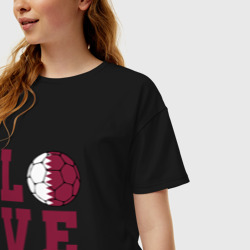 Женская футболка хлопок Oversize Love Qatar - фото 2