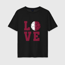 Женская футболка хлопок Oversize Love Qatar